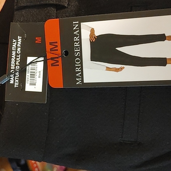 NWT Mario Serrani Ladies' Textured Pull-On Pant Black S M L XL XXL - Picture 5 of 8